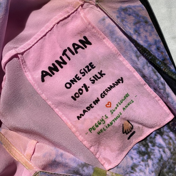 Anntian 100% silk Simple Dress Peggy Sunflowers - Picture 5 of 8